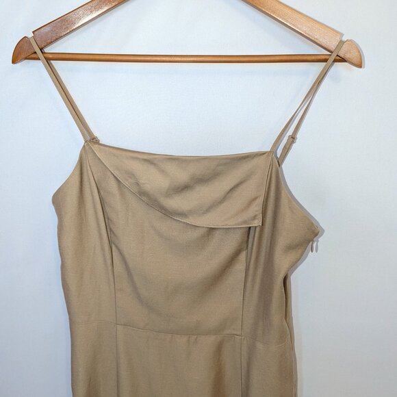 NWT Rails | Ellasandra Linen-Blend Tan Cocktail Dress Midi Length | Size Small - Picture 9 of 16